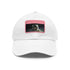 Galactic Adventures Space Baseball Cap in White with Light Brown Rectangle Patch