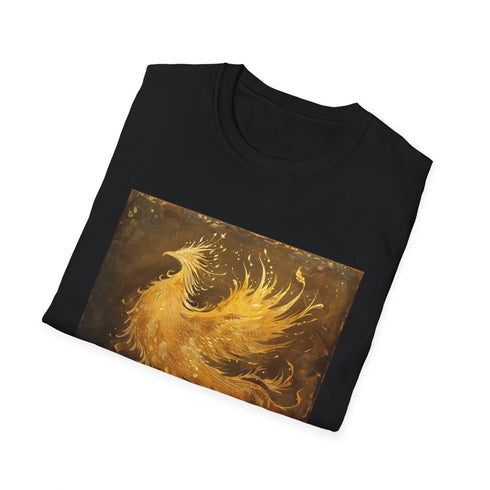 Mythical Phoenix Rising From Ashes Cotton T-Shirt Charcoal Regular Fit.