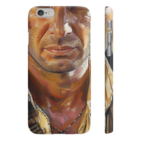 Archeological adventure phone case, glossy iPhone 7 Plus, stylish design.