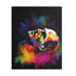 Neon Steve Jobs watercolor puzzle with vibrant colors for jigsaw enthusiasts.