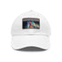 Fierce Feathers Rooster Cap in White with Light Brown Rectangle Patch