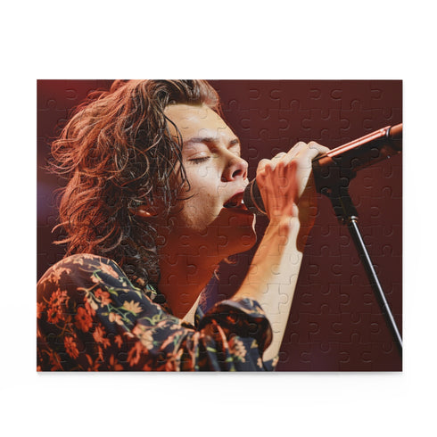 Harry Styles singing jigsaw puzzle with 120 pieces.