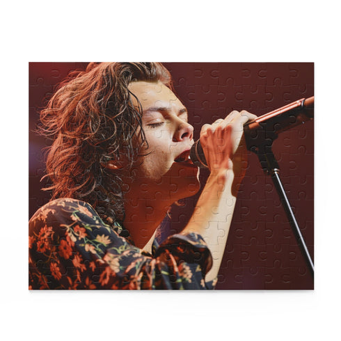 Harry Styles singing jigsaw puzzle with 120 pieces for fans.