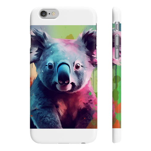 Watercolor koala-themed phone case, glossy finish for iPhone 7/8 Plus.