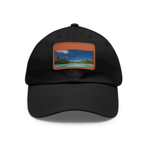 Aitutaki Paradise Cap in White with Light Brown Patch.