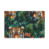 Tiger paradise canvas print with seamless jungle pattern featuring majestic tigers.