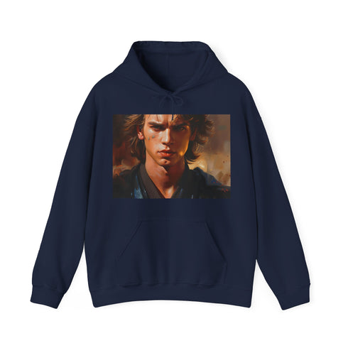 Navy Vaders Canvas Hoodie with Anakin Skywalker Painting Graphic