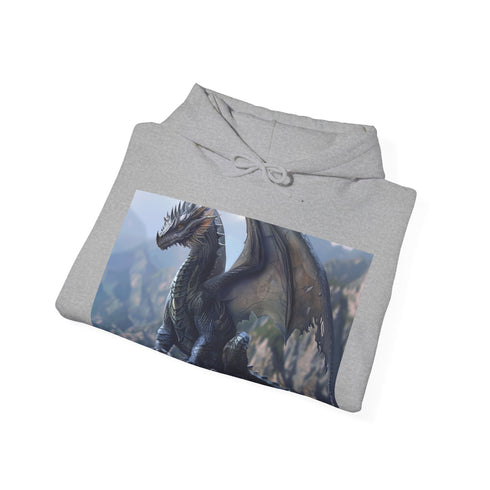 Dragon Hoodie in Navy, Unisex Regular Fit, DTG Print Men/Women's Clothing
