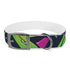 Neon graffiti patterned M dog collar in black onyx.