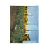 Sunflower Field with Floating Mirrors — Plush Fleece Throw Blanket — Folded Plush Blanket Detail