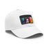 Neon Watercolor Dreams Hat with Light Brown Patch, Rectangle Shape