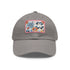 Floral reflections white baseball cap with beautiful colorful flower pattern.