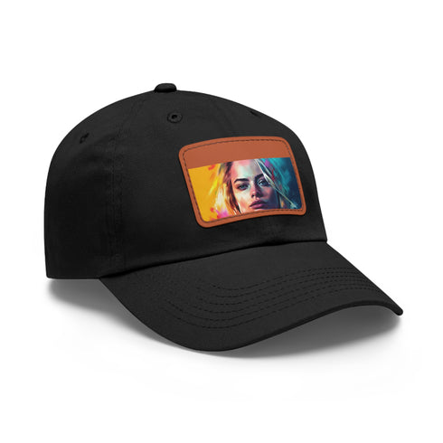 Neon Dream Margot Cap in White with Light Brown Patch, Unisex.