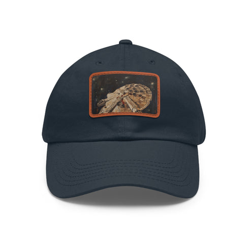 Stylish Galactic Falcon Adventure Cap in White with Light Brown Patch