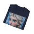 Charcoal cotton T-shirt featuring vibrant Elsa Frozen portrait in regular fit