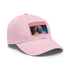 Neon Dreams Cap: Vibrant watercolor design on white cotton hat.