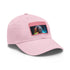 Neon Dreams White Cap with Light Brown Patch and Rectangle Shape