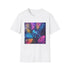 Neon Tropics Charcoal Crew Neck Cotton T-Shirt Men Women Summer.