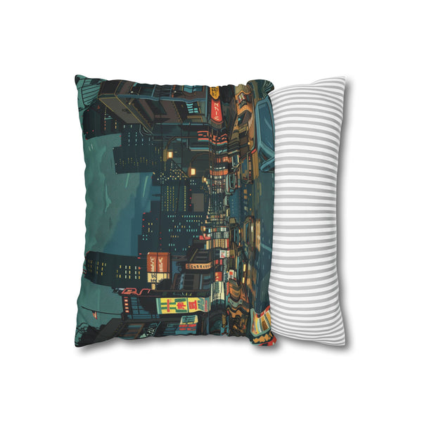 80s Retro Video Game Pixels Faux Suede Square Cushion Cover