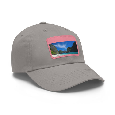 Island Paradise Baseball Cap in White with Light Brown Patch