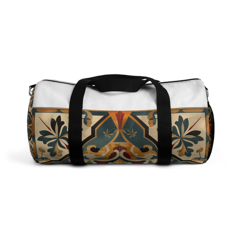 Luxury artisan tile duffel bag with beautiful seamless pattern.