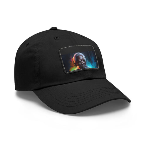 Neon watercolor cap with unique design, white/light brown rectangle patch.
