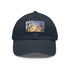 Eiffel Tower watercolor baseball cap with white/light brown rectangle patch.