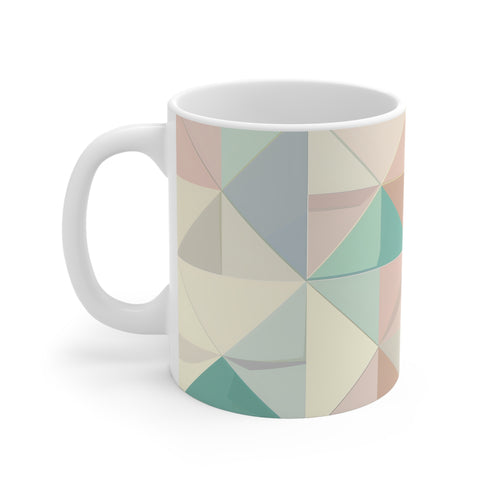 Chic geometric pattern ceramic coffee mug - 11 oz.