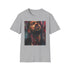 Charcoal cotton T-shirt with vibrant Drake portrait featuring poetic brushstrokes