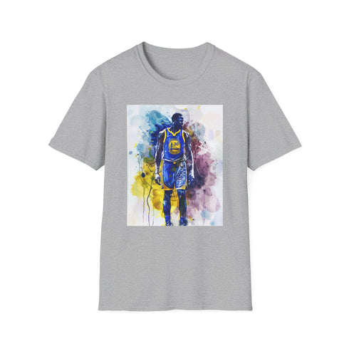 Charcoal crew neck cotton t-shirt featuring Draymond Green graphic for Warriors fans