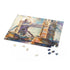 London watercolor Tower Bridge puzzle, 10" x 8" featuring breathtaking view.