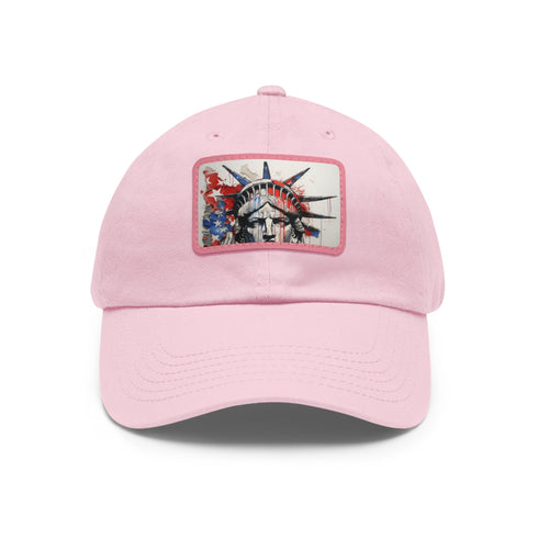 American flag baseball cap with unique line drawing splash design