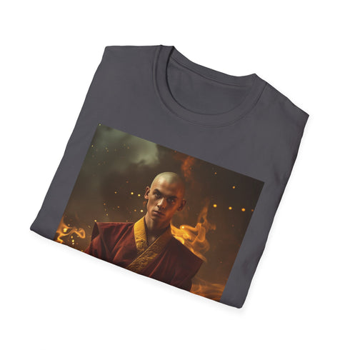 Charcoal cotton T-shirt featuring vibrant Avatar-themed landscape graphics