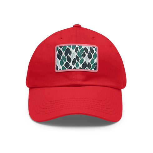 Green leaf pattern baseball cap with unique dirty ferret texture design.
