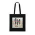Bohemian feather patterned black cotton tote bag - Accessories for all seasons