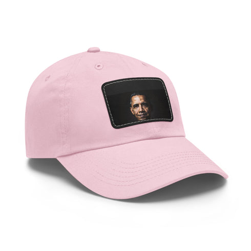 Barack Obama Edition baseball cap in white with light brown patch.