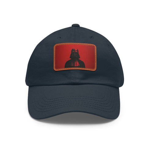 Dark Vader cap with white/light brown patch, rectangle shape. Join the dark side.