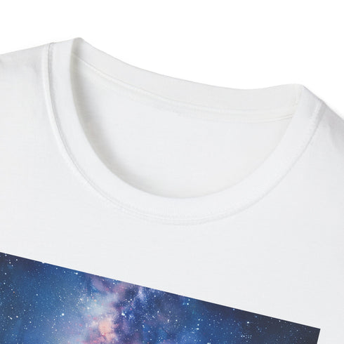Charcoal cotton t-shirt with celestial Milky Way design in regular fit