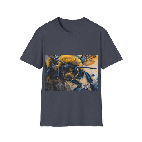 Vibrant bumblebee watercolor tee - summer pick for nature lovers.