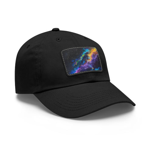 Neon galaxy snapback cap with bold space-inspired design.