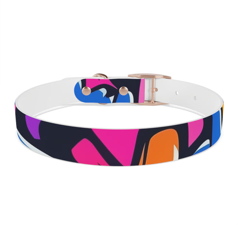 Neon graffiti urban dog collar in black onyx for medium dogs.