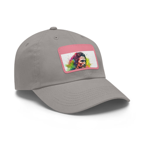 McConaughey neon dreams cap in white with light brown patch.