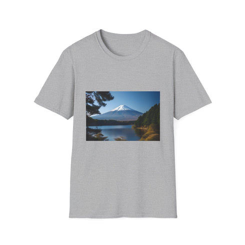 Sacred Mountain Serene Majesty T-Shirt in Charcoal, Regular Fit, Cotton