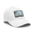 White cotton unisex hat featuring Empire State Building watercolor design.