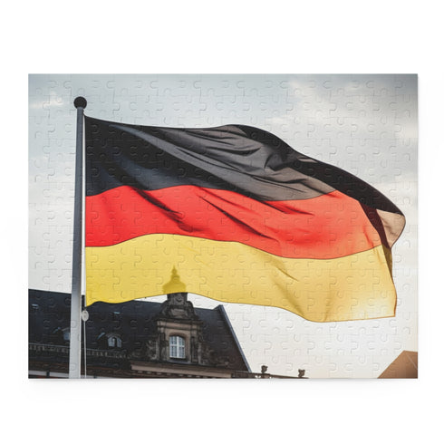German Flag Jigsaw Puzzle, 10x8 inches, 120 pieces, colorful challenge.