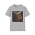 Steampunk owl graphic charcoal t-shirt with soft breathable cotton fabric