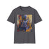 Charcoal cotton T-shirt featuring vibrant Thanos portrait and summer-ready crew neck