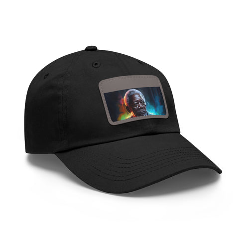 Neon Dreams Cap in White with Light Brown Patch and Rectangle Shape