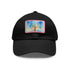 Empire State skyline watercolor cap in white with light brown patch.