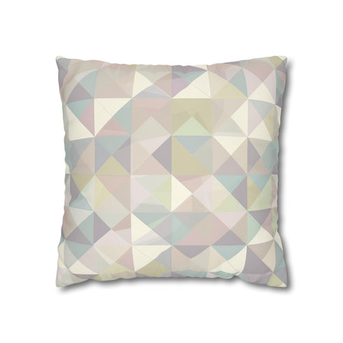 Soft Pastel Geometrics Pillow Case - Add modern elegance to your bedroom decor with this stylish accessory featuring a seamless geometric pattern.
